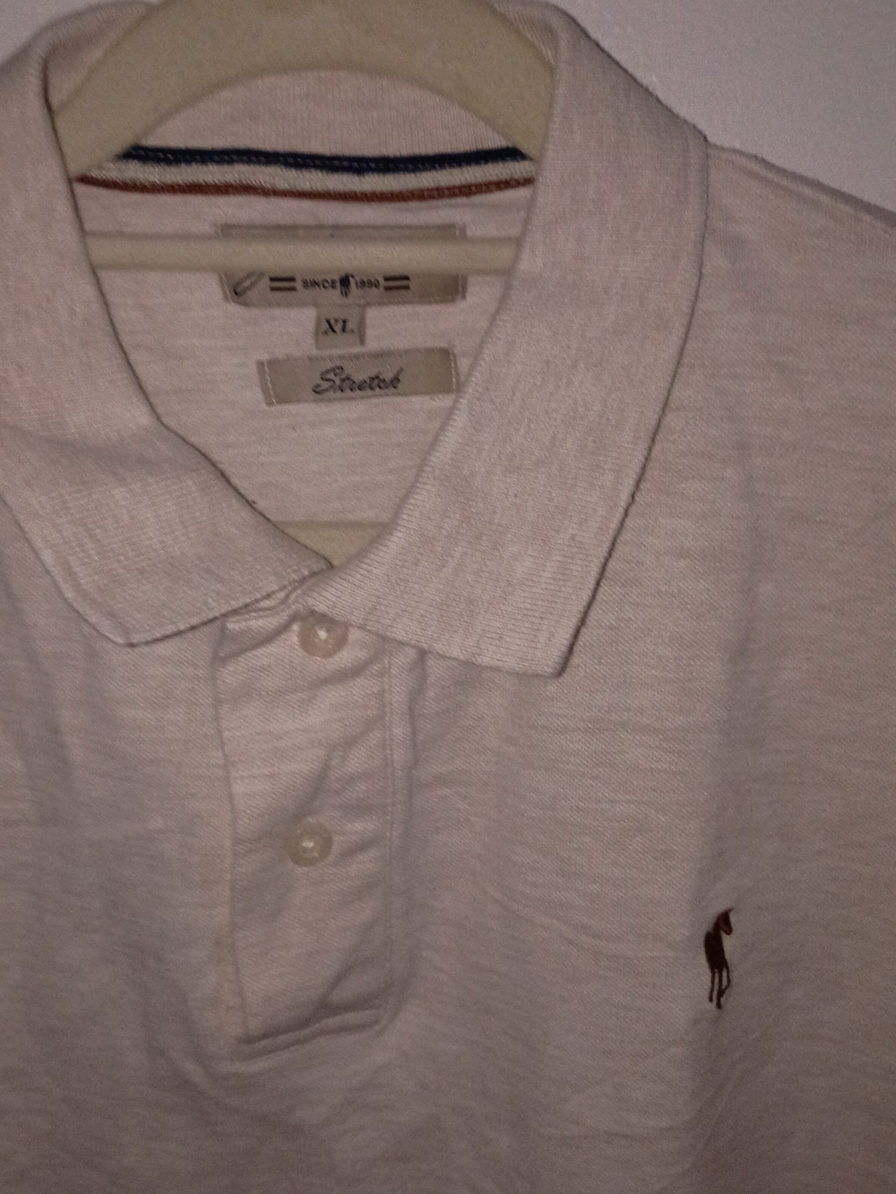 Source Unknown White Polo Shirt with Brown Pony Logo